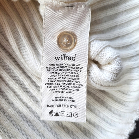 Aritzia Wilfred Manila Ribbed V Neck Merino Wool Cardigan S - Picture 9 of 9